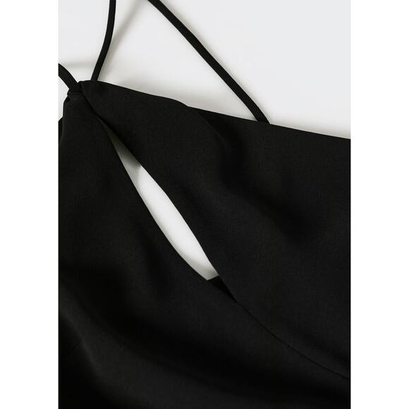 MANGO Asymmetrical Long Black Jumpsuit Size Small - Picture 10 of 15